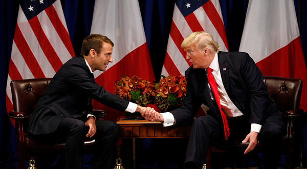 French President Emmanuel Macron and US President Donald Trump